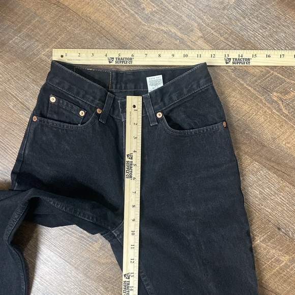 1999 VINTAGE LEVI’S 512 SLIM FIT STRAIGHT LEG HIGH WAISTED CREASED BLACK WASHED - Picture 14 of 16